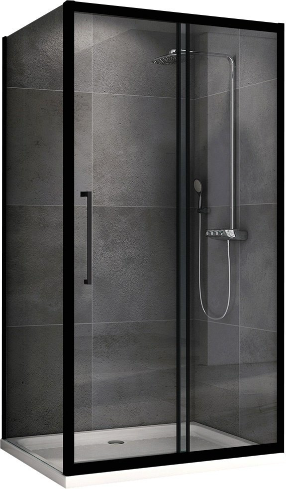 Душевое ограждение Abber двухстенное Schwarzer Diamant AG30170BH-S100B, 1700х1000х1950 мм купить,NaN