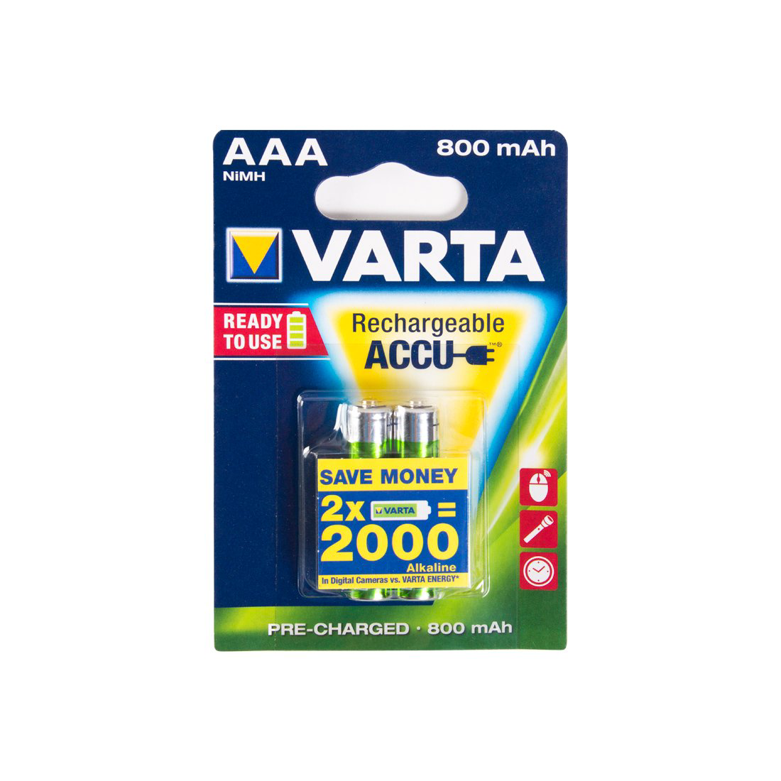 Батарейки Varta AAA NIMH 800mah 1.2V 2шт купить,NaN