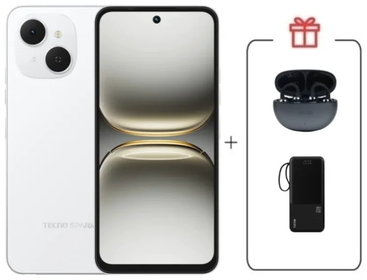 Смартфон Tecno Spark 40C 8/128ГБ белый + подарок купить,NaN