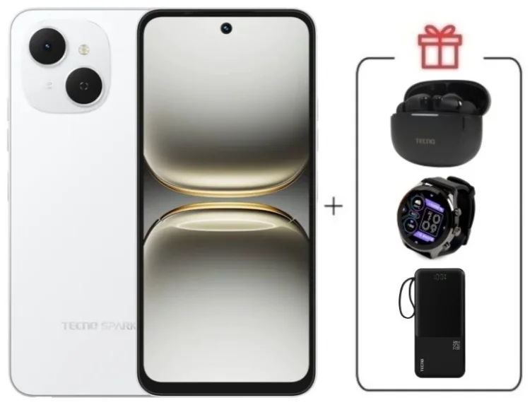 Смартфон Tecno Spark 40C 8/128ГБ белый + подарок купить,NaN