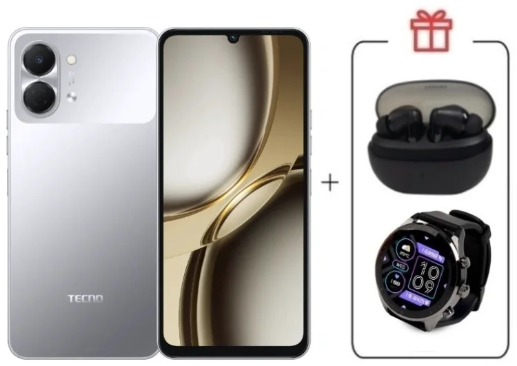 Смартфон Tecno Spark Go 3 3 ГБ/128 ГБ серый + подарок купить,NaN
