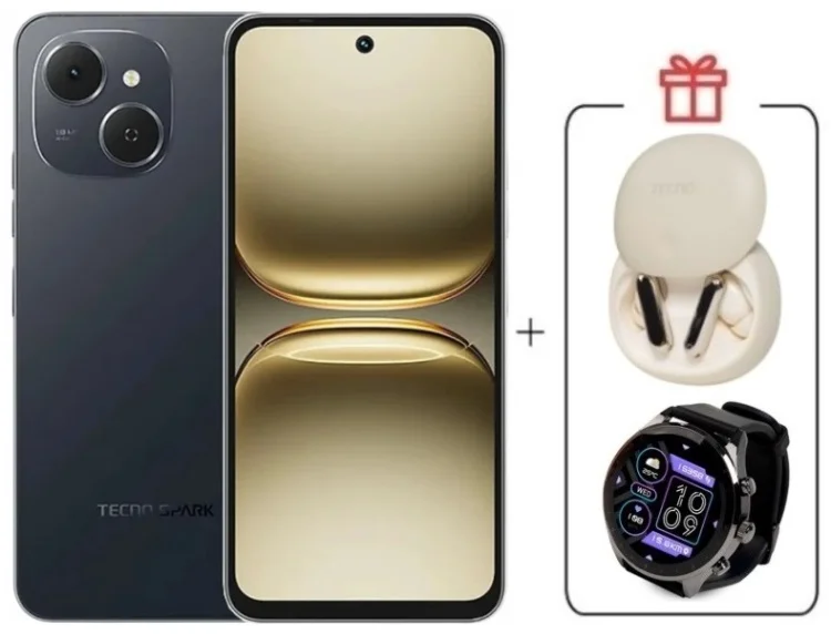 Смартфон Tecno Spark 40C 8/128ГБ черный + подарок купить,NaN