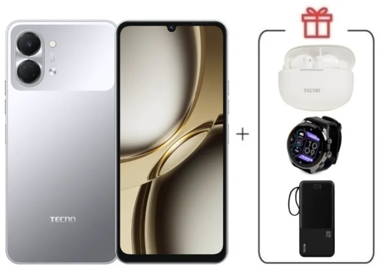Смартфон Tecno Spark Go 3 3 ГБ/128 ГБ серый + подарок купить,NaN