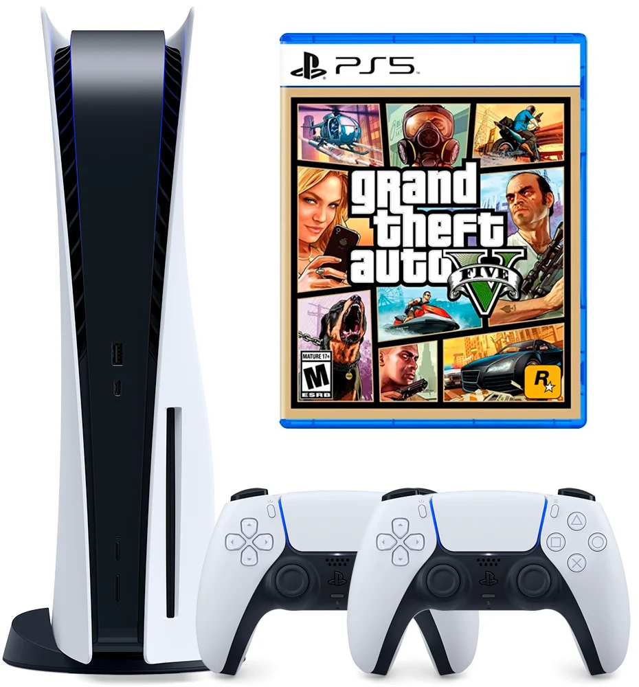 Игровая консоль Sony PlayStation 5 + Dualsense White + Grand Theft Auto V
