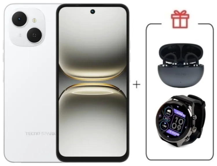 Смартфон Tecno Spark 40C 8/128ГБ белый + подарок купить,NaN