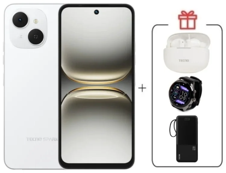 Смартфон Tecno Spark 40C 8/128ГБ белый + подарок купить,NaN