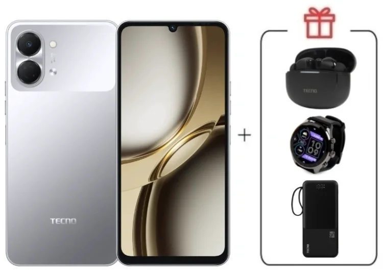 Смартфон Tecno Spark Go 3 3 ГБ/128 ГБ серый + подарок купить,NaN