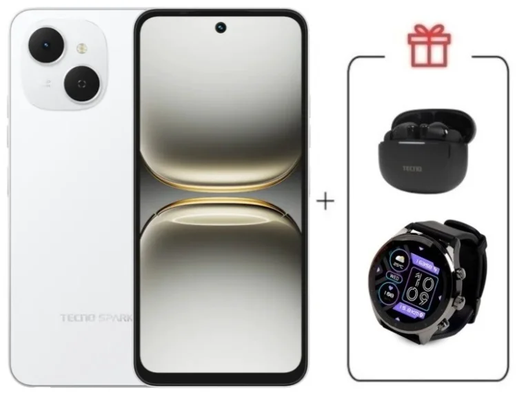 Смартфон Tecno Spark 40C 8/128ГБ белый + подарок купить,NaN