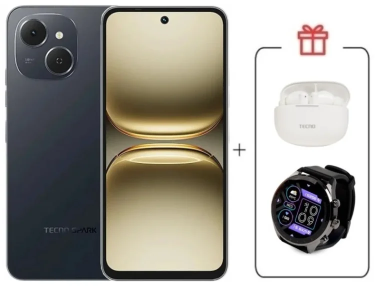 Смартфон Tecno Spark 40C 8/128ГБ черный + подарок купить,NaN