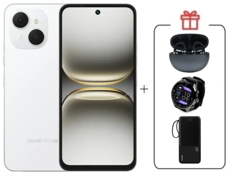 Смартфон Tecno Spark 40C 8/128ГБ белый + подарок купить,NaN