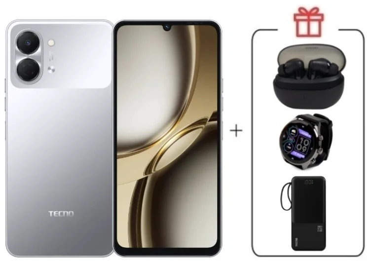 Смартфон Tecno Spark Go 3 3 ГБ/128 ГБ серый + подарок купить,NaN