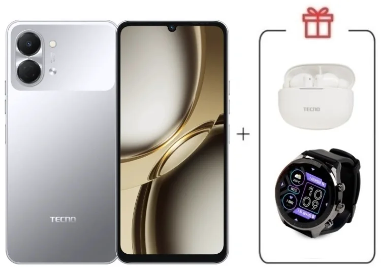 Смартфон Tecno Spark Go 3 3 ГБ/128 ГБ серый + подарок купить,NaN