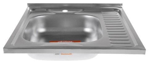 Кухонная мойка Accoona AD6060-4L&#43;84043АF накладная 60х60х16 см, нержавеющая сталь, тон алюминиум