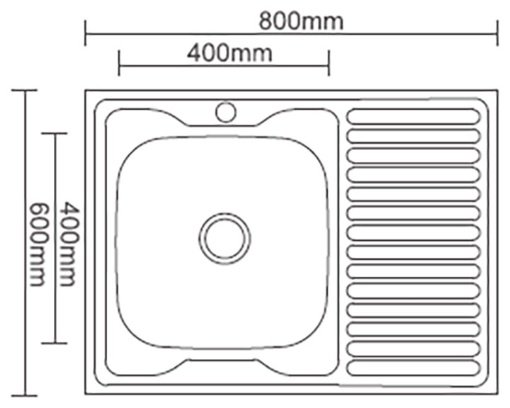 Кухонная мойка Accoona AB6080-R&#43;4050А накладная 80х60х17 см, нержавеющая сталь, тон алюминиум