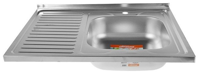 Кухонная мойка Accoona AB6080-R&#43;4165А накладная 80х60х16.5 см, нержавеющая сталь, тон алюминиум купить,0
