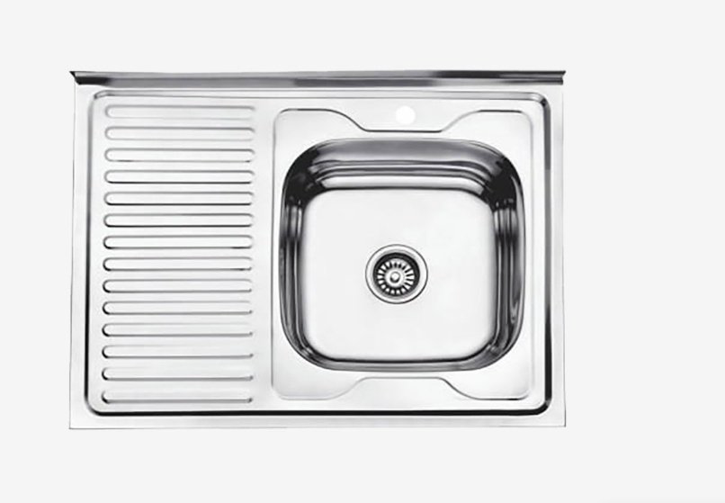 Кухонная мойка Accoona AB6080-R+84043АF накладная 80х60х17 см, нержавеющая сталь, тон алюминиум купить,NaN
