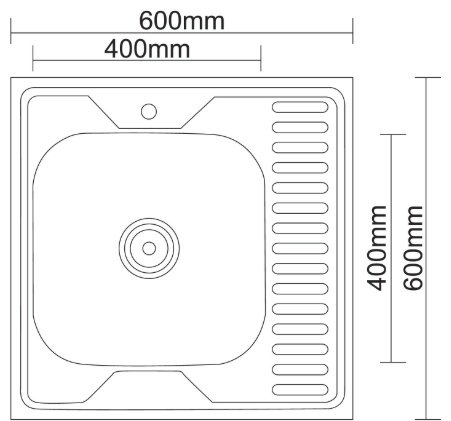 Кухонная мойка Accoona AD6060-4L+A4053E накладная 60х60х16 см, нержавеющая сталь, тон алюминиум купить,NaN