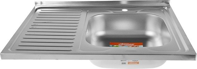 Кухонная мойка Accoona AB6080-R+84043АG накладная 80х60х16.5 см, нержавеющая сталь, тон алюминиум купить,NaN