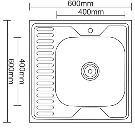 Кухонная мойка Accoona AD6060-4R&#43;40110А накладная 60х60х16.5 см, нержавеющая сталь, тон алюминиум купить,0