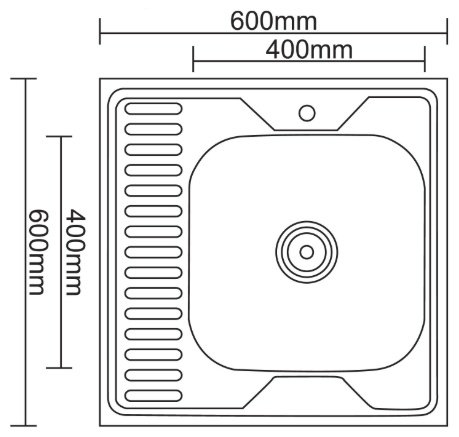 Кухонная мойка Accoona Мойка Accoona AD6060-4R накладная 60х60х16 см, нержавеющая сталь, тон алюминиум купить,NaN