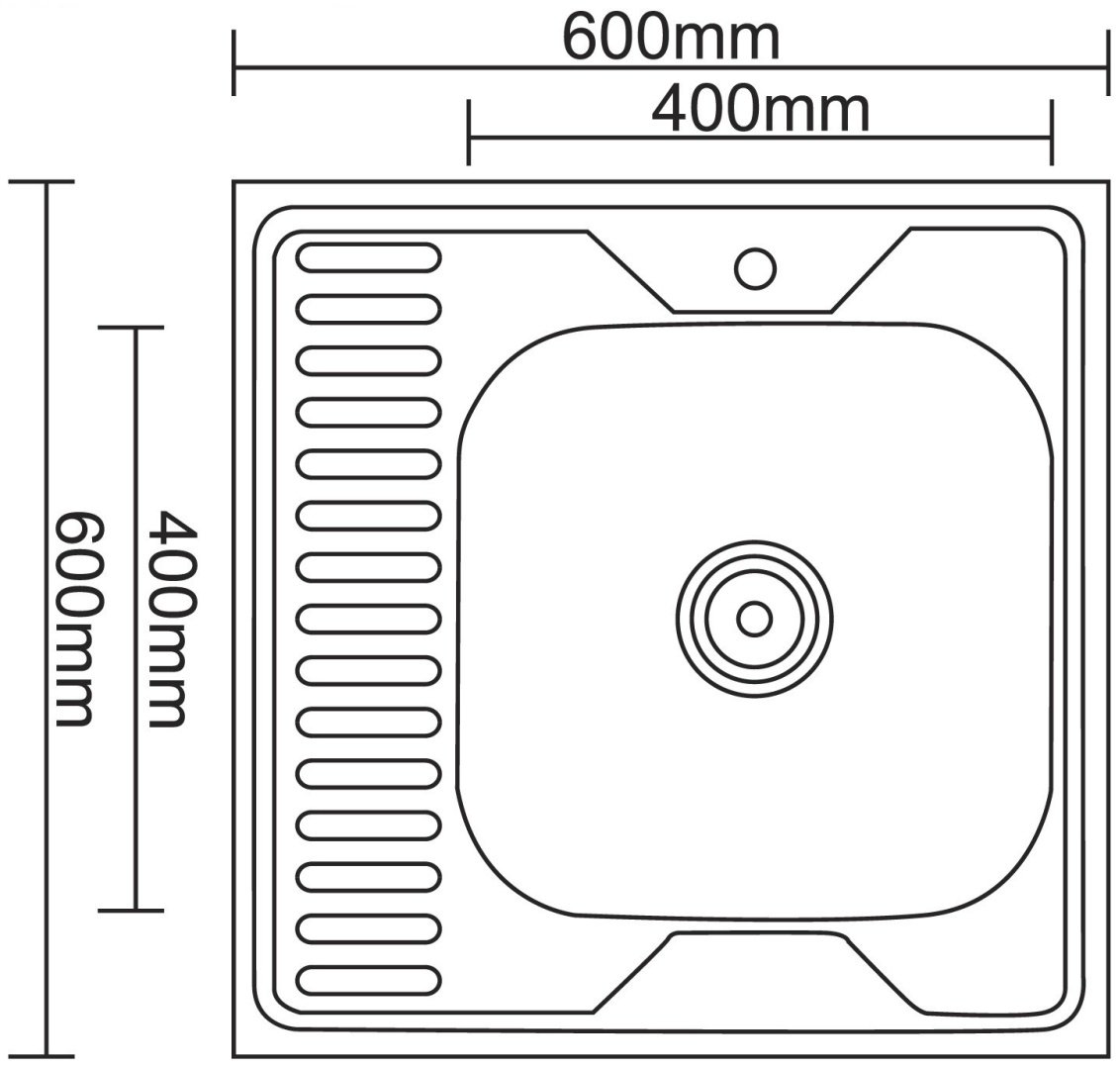 Кухонная мойка Accoona AD6060-4R+84043АF накладная 60х60х16.5 см, нержавеющая сталь, тон алюминиум купить,NaN