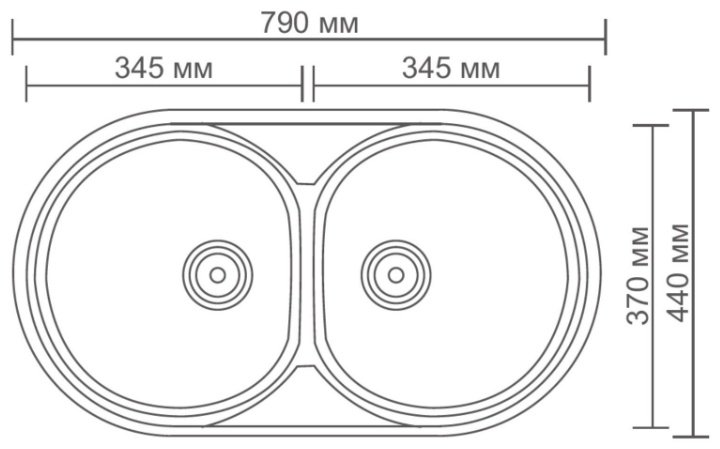 Кухонная мойка Accoona AB4479B &#43; A4030 врезная 79х44х16.5 см, нержавеющая сталь, тон серебристый купить,0