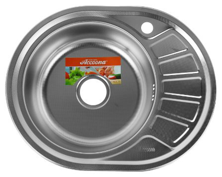 Кухонная мойка Accoona AC4557-L+40110А врезная 57х45х16.5 см, нержавеющая сталь, тон алюминиум купить,NaN