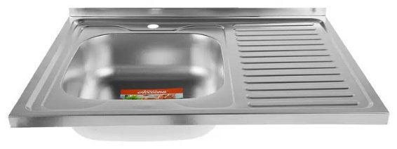 Кухонная мойка Accoona AD6080-4L накладная 80х60х17 см, нержавеющая сталь, тон алюминиум купить,NaN