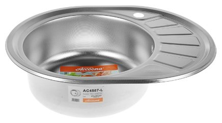 Кухонная мойка Accoona AC4557-L&#43;A4030 врезная 57х45х16.5 см, нержавеющая сталь, тон алюминиум