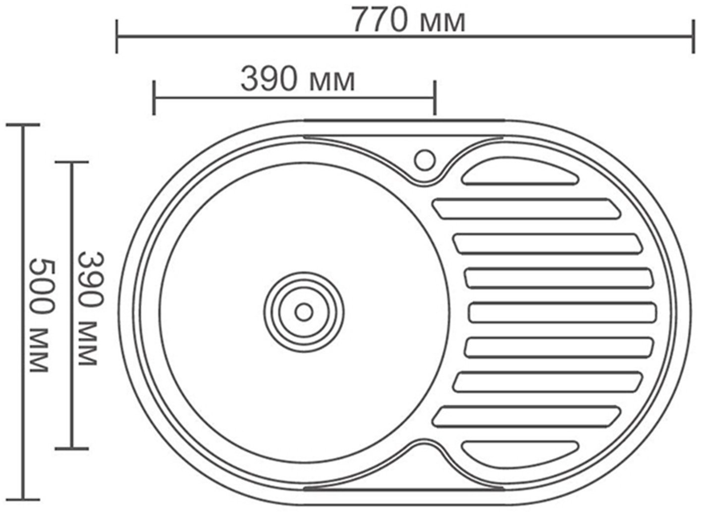 Кухонная мойка Accoona AB5077-L врезная 77х50х16.5 см, нержавеющая сталь, тон серебристый купить,NaN