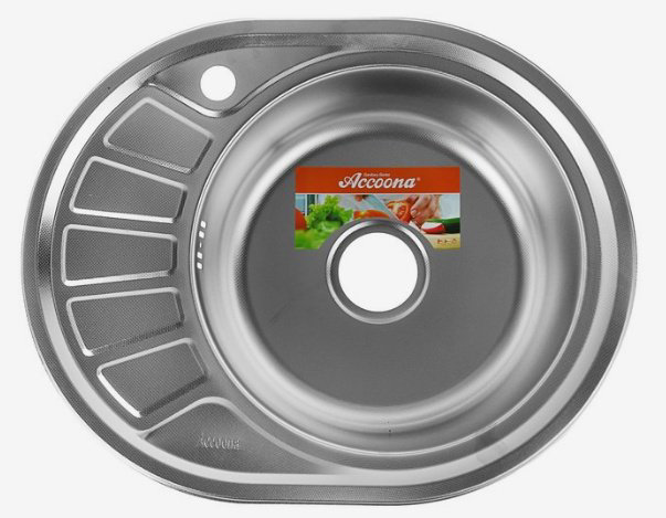 Кухонная мойка Accoona AC4557-R врезная 45х57х16.5 см, нержавеющая сталь, тон серебристый купить,NaN