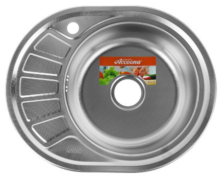 Кухонная мойка Accoona AC4557-R врезная 57х45х16.5 см, нержавеющая сталь, тон алюминиум купить,NaN