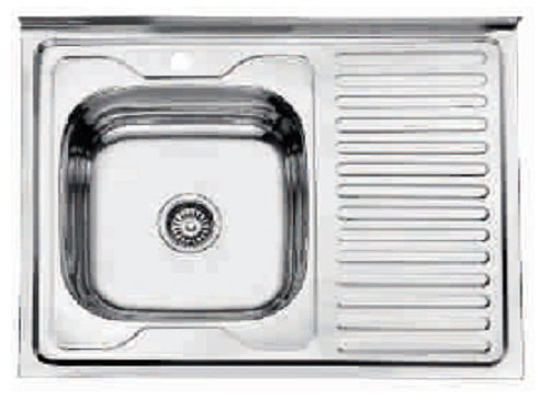 Кухонная мойка Accoona AD6080-4L+84043АG накладная 80х60х17 см, нержавеющая сталь, тон алюминиум купить,NaN