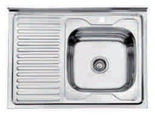 Кухонная мойка Accoona AD6080-4R накладная 80х60х17 см, нержавеющая сталь, тон алюминиум