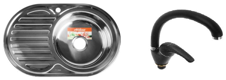 Кухонная мойка Accoona AB5077-R врезная 77х50х16.5 см, нержавеющая сталь, тон алюминиум