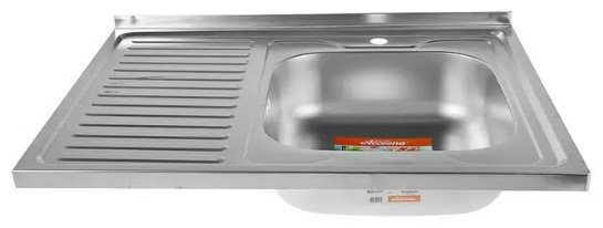 Кухонная мойка Accoona AD6080-4R+4050А накладная 80х60х16.5 см, нержавеющая сталь, тон алюминиум купить,NaN