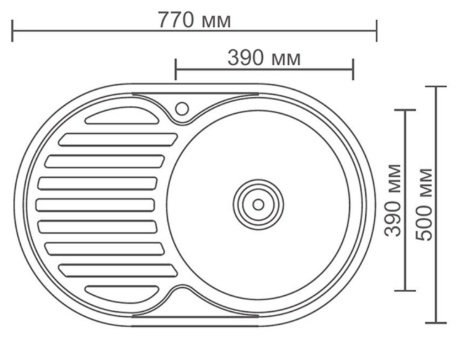 Кухонная мойка Accoona AB5077-R врезная 77х55х16.5 см, нержавеющая сталь, тон алюминиум купить,NaN