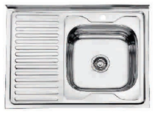 Кухонная мойка Accoona AD6080-4R+84043АF накладная 80х60х17 см, нержавеющая сталь, тон алюминиум купить,NaN