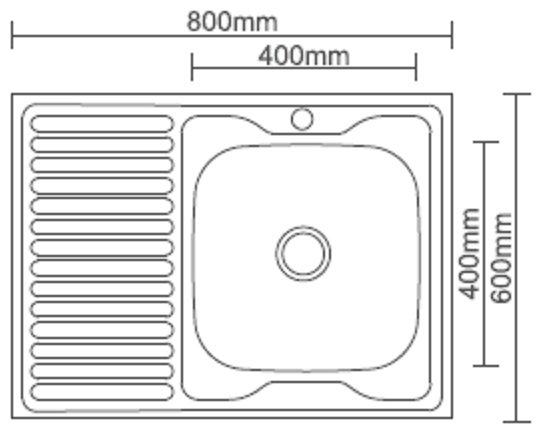 Кухонная мойка Accoona AD6080-4R+84043АF накладная 80х60х17 см, нержавеющая сталь, тон алюминиум купить,NaN