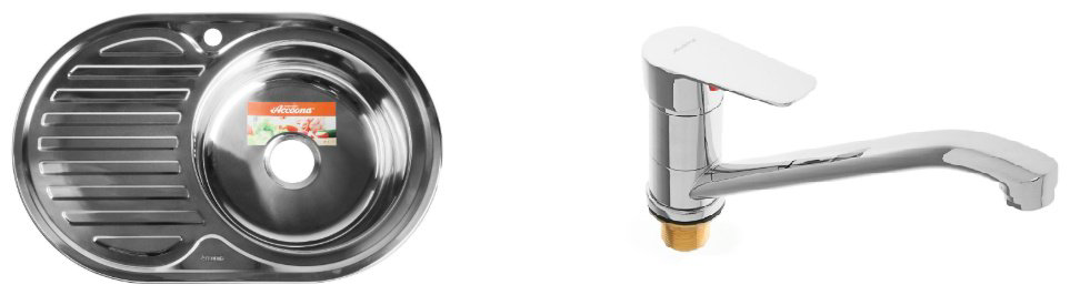 Кухонная мойка Accoona AB5077-R+4165А врезная 77х50х16.5 см, нержавеющая сталь, тон алюминиум купить,NaN
