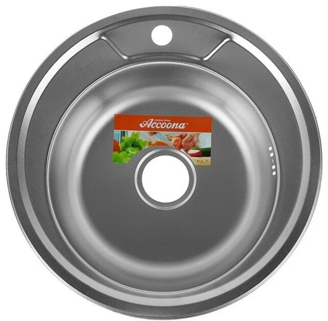 Кухонная мойка Accoona AC4949+LF84111 врезная 49х49х16.5 см, нержавеющая сталь, тон алюминиум купить,NaN