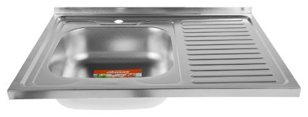 Кухонная мойка Accoona AC6080-L&#43;40110А накладная 80х60х16.5 см, нержавеющая сталь, тон алюминиум