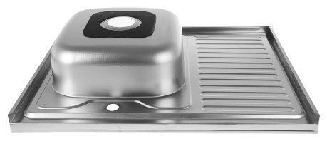 Кухонная мойка Accoona AC6080-L&#43;40110А накладная 80х60х16.5 см, нержавеющая сталь, тон алюминиум