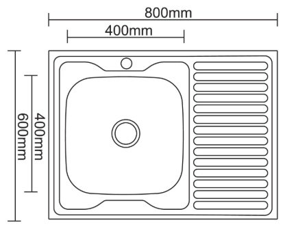 Кухонная мойка Accoona AC6080-L&#43;40110А накладная 80х60х16.5 см, нержавеющая сталь, тон алюминиум