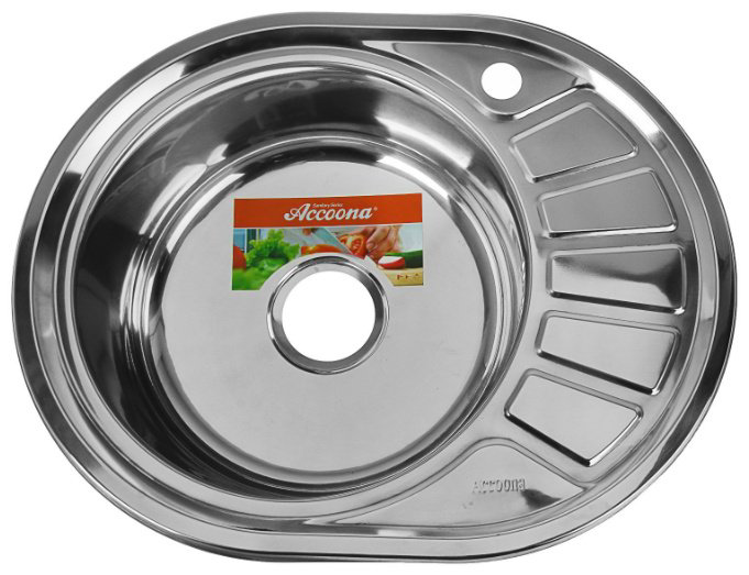 Кухонная мойка Accoona AB4557-L врезная 57.2х44.5х16.5 см, нержавеющая сталь, тон серебристый купить,NaN