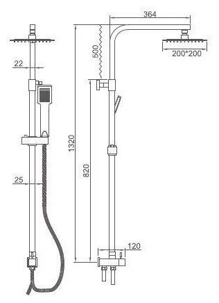 Душевая стойка Accoona A83002 хром купить,NaN