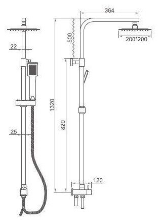 Душевая стойка Accoona A83002 хром купить,NaN