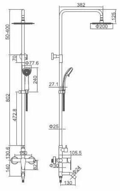 Душевая стойка Accoona A8302 хром купить,NaN