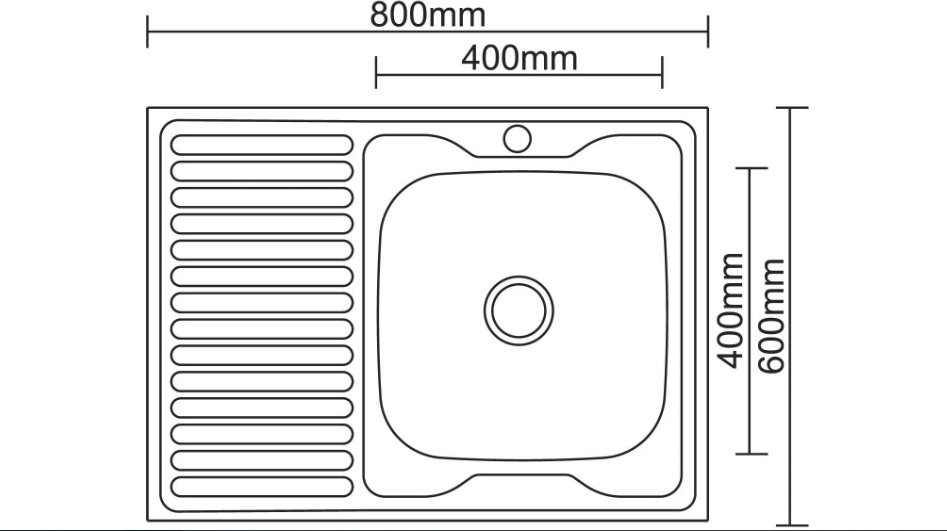 Кухонная мойка Accoona AC6080-R накладная 80х60х16.5 см, нержавеющая сталь, тон алюминиум купить,NaN