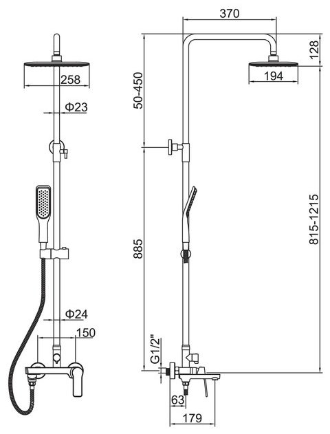 Душевая стойка Accoona A8304 хром купить,NaN